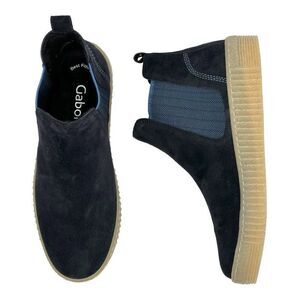 Gabor 33.731 Lourdes Navy Leather Suede Chelsea Booties Women UK 6  Ankle Boots